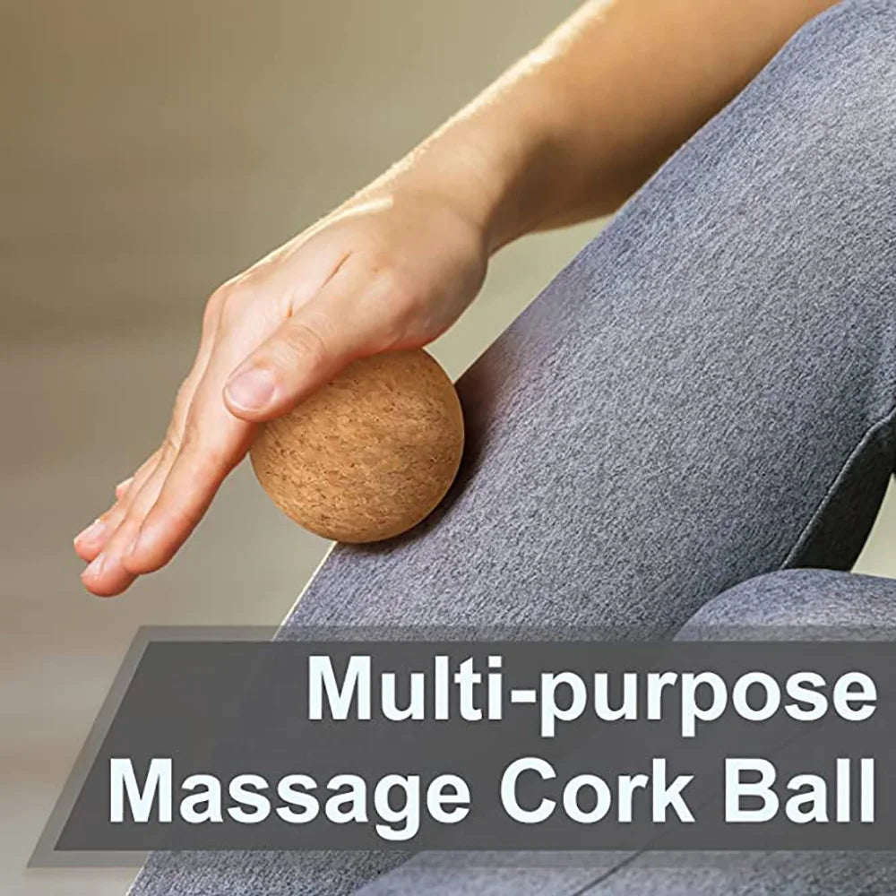 Natural Cork Massage Ball Set – 3 in 1 with Cotton Case